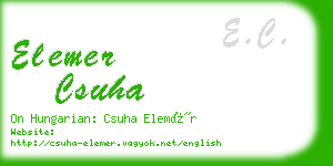 elemer csuha business card